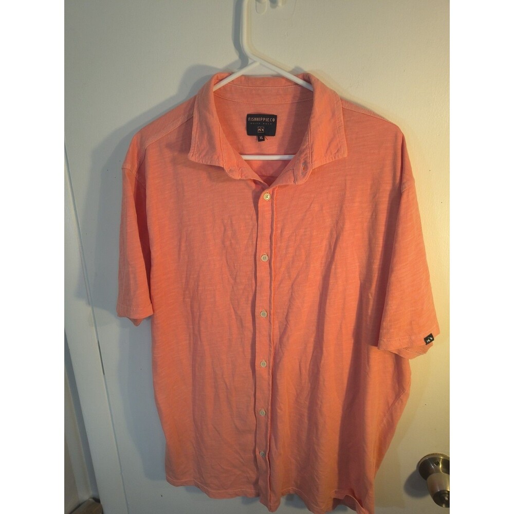 Fish Hippie Men’s XL Balao Knit Short Sleeve Button Up Shirt Outdoor Fishing